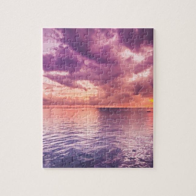 Beautiful Purple sunset at Cebu City, Philippines Jigsaw Puzzle (Vertical)