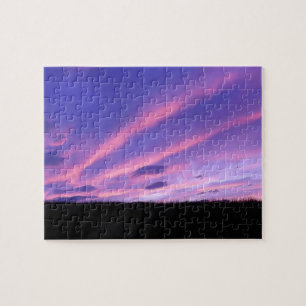 Beautiful Purple Sunset Sky Clouds Nature Scene Jigsaw Puzzle