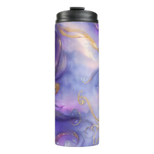 Beautiful Purple Swirling Seamless Pattern Thermal Tumbler