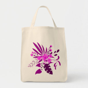 Beautiful Purple Tropical Flowers Tote Bag