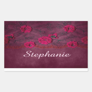 Beautiful purple Victorian Lace Rectangular Sticker