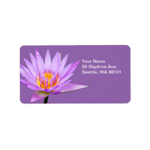 Beautiful Purple Water Lily Label