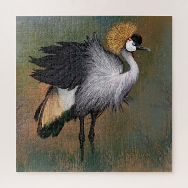 Beautiful Puzzle Grey Crowned Crane (Vertical)