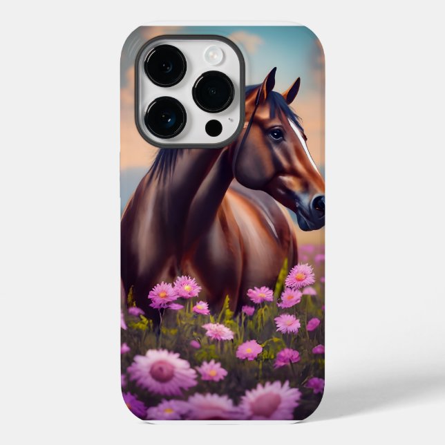 Beautiful Quarter Horse with flowers Case-Mate iPhone Case (Back)