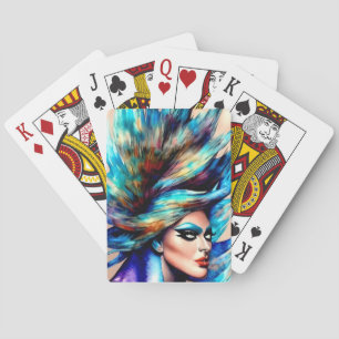 Beautiful Queen Colours Watercolor Playing Cards