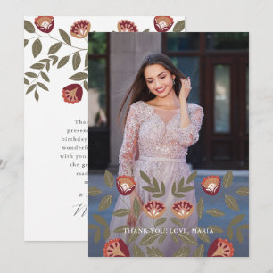 Beautiful Quinceanera Fiesta Thank You Photo Invitation