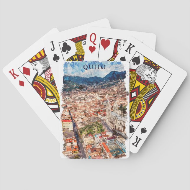 Beautiful Quito Ecuador Cityscape Playing Cards (Back)