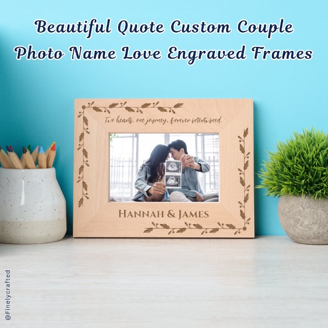 Beautiful Quote Custom Couple Photo Name Love Etched Frames (Creator Uploaded)