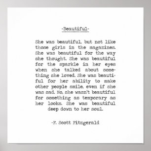 Beautiful quote F Scott Fitzgerald Poster
