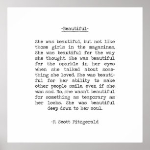 Beautiful quote F Scott Fitzgerald Poster