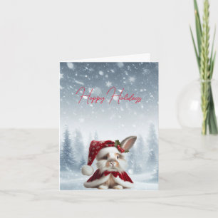 Beautiful Rabbit Christmas Card