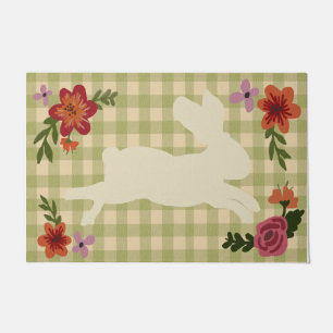Beautiful Rabbit Flower Doormat, Girl Room Doormat