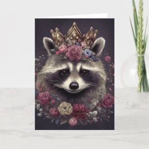 Beautiful Racoon in a Crown all occasions Card
