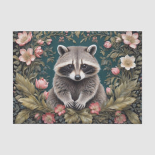 Beautiful Racoon Pink Floral Tissue Paper