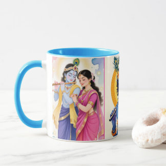 Beautiful Radha Krishna Blue Accent Coffee Mug