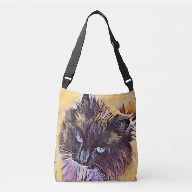 Beautiful Ragdoll Cat crossbody handbag (Front)