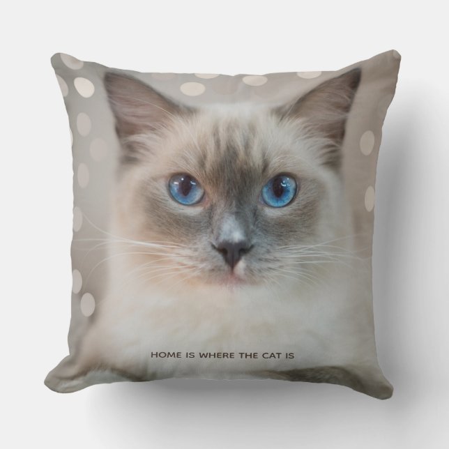 Beautiful Ragdoll Cat & Editable Text Cushion (Front)