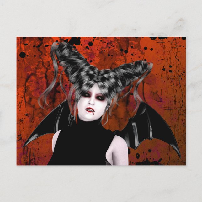 Beautiful Rage Gothic Vampire Art Postcard (Front)