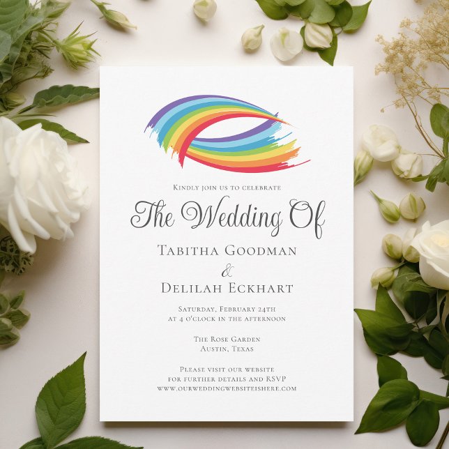 Beautiful Rainbow Abstract Arc The Wedding Of Invitation (Creator Uploaded)