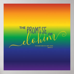 Beautiful Rainbow Bible Quote Poster