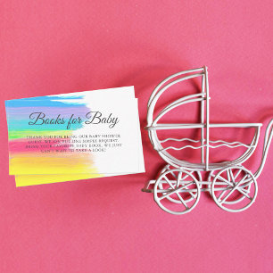 Beautiful Rainbow Books for Baby Shower Rhyme Enclosure Card