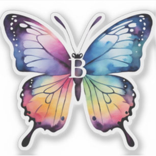 Beautiful Rainbow Butterfly Name Monogram