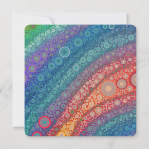 Beautiful rainbow circles flat greeting card