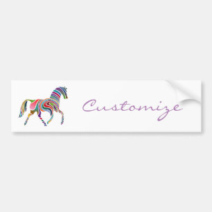 Beautiful Rainbow Color Horse Thunder_Cove Bumper Sticker
