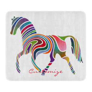 Beautiful Rainbow Color Horse Thunder_Cove Cutting Board