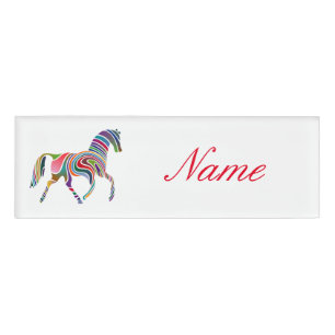 Beautiful Rainbow Color Horse Thunder_Cove Name Tag
