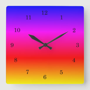 Beautiful Rainbow Colors - Square Wall Clock