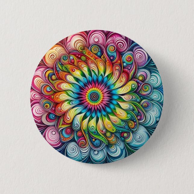 Beautiful Rainbow colour Button (Front)
