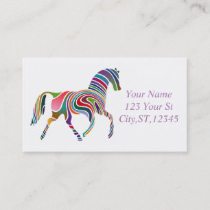 Beautiful Rainbow Colour Horse Thunder_Cove Business Card