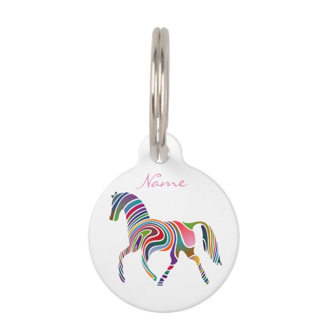 Beautiful Rainbow Colour Horse Thunder_Cove Pet Tag (Back)