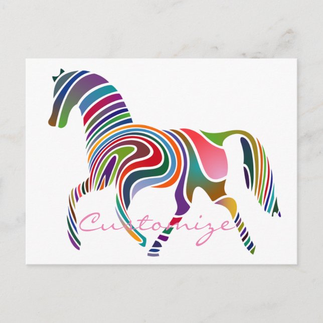 Beautiful Rainbow Colour Horse Thunder_Cove Postcard (Front)