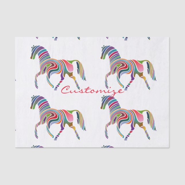 Beautiful Rainbow Colour Horse Thunder_Cove Tissue Paper (Front)