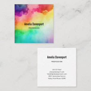 Beautiful Rainbow Colours Abstract Design Square Business Card