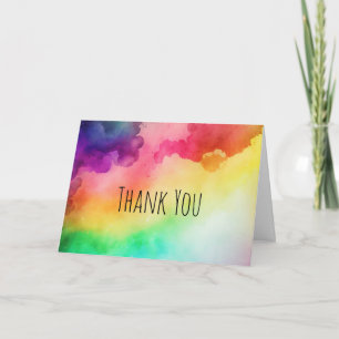 Beautiful Rainbow Colours Abstract Design Thank Yo Card