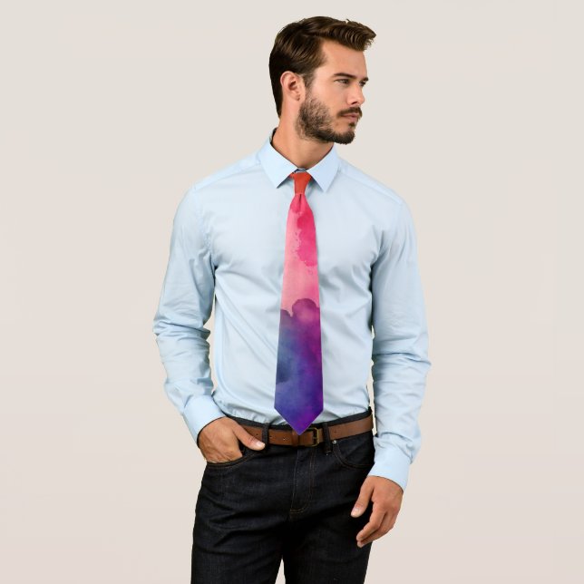 Beautiful Rainbow Colours Abstract Design Tie (In Situ)