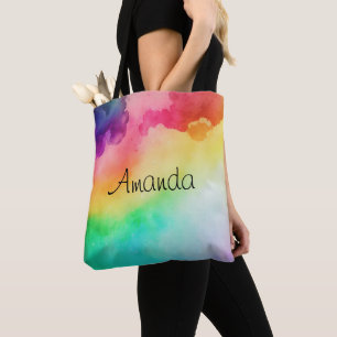 Beautiful Rainbow Colours Abstract Design Tote Bag