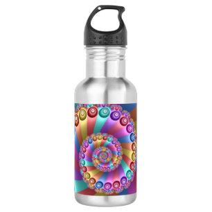 Beautiful Rainbow Colours Abstract Fractal Art 532 Ml Water Bottle