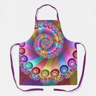 Beautiful Rainbow Colours Abstract Fractal Art Apron