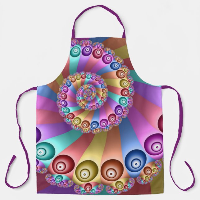 Beautiful Rainbow Colours Abstract Fractal Art Apron (Front)