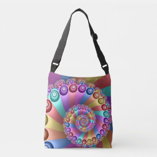 Beautiful Rainbow Colours Abstract Fractal Art Crossbody Bag