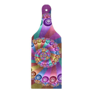 Beautiful Rainbow Colours Abstract Fractal Art Cutting Board