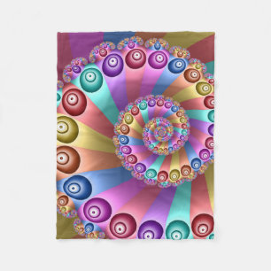 Beautiful Rainbow Colours Abstract Fractal Art Fleece Blanket