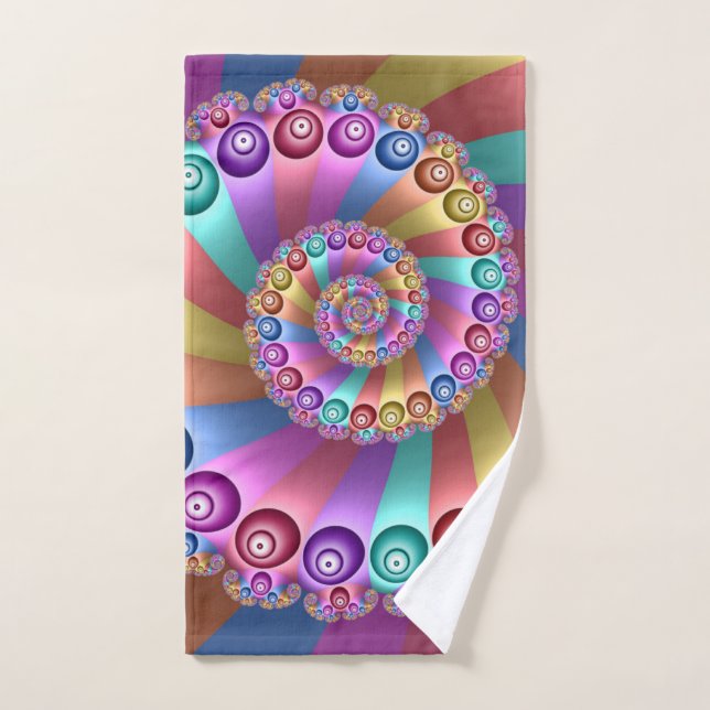 Beautiful Rainbow Colours Abstract Fractal Art Hand Towel (Hand Towel)