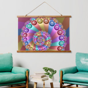 Beautiful Rainbow Colours Abstract Fractal Art Hanging Tapestry