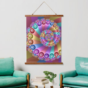 Beautiful Rainbow Colours Abstract Fractal Art Hanging Tapestry