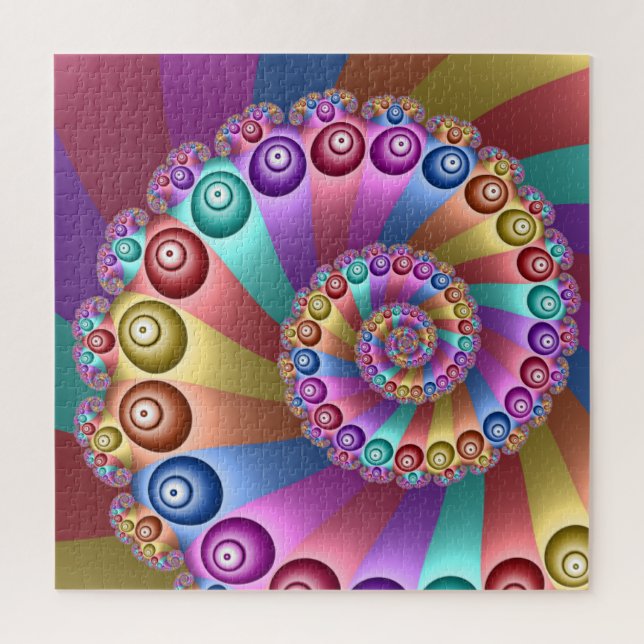 Beautiful Rainbow Colours Abstract Fractal Art Jigsaw Puzzle (Vertical)